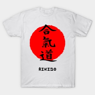 Aikido martial art sport Japan Japanese kanji words character 164 T-Shirt